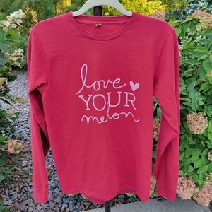 LOVE YOUR MELON red long sleeve crew size Small
